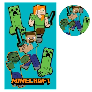 Ręcznik przedszkolny dla dziecka 30x50 Minecraft, zielony