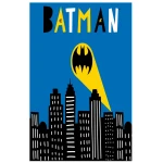 Ręcznik przedszkolny dla dziecka 30x50 Batman, niebieski i czarny