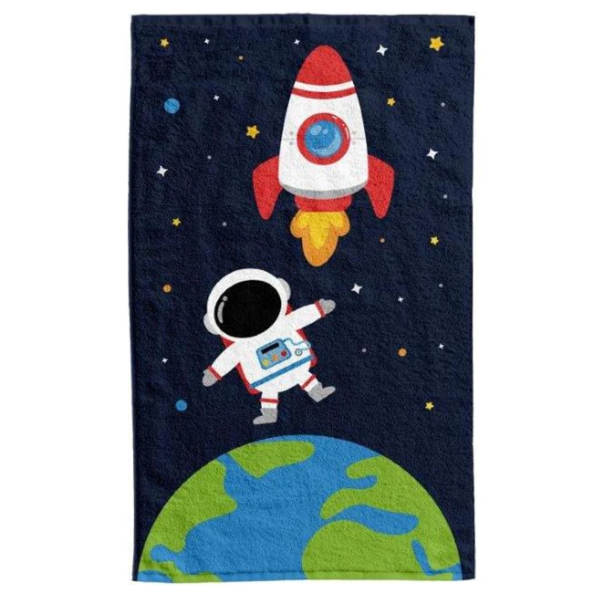 Ręcznik przedszkolny dla dziecka 30x50 Kosmos, niebieski