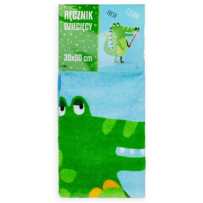 Ręcznik przedszkolny dla dziecka 30x50 Krokodyl, zielony