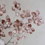 Pościel satyna bawełniana 220x200 Luxury Alenya, szara w kwiaty