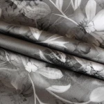Pościel satyna bawełniana 160x200 Luxury Libera, szara w kwiaty