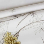 Pościel satyna bawełniana 160x200 Luxury Vessan, biała w polne kwiaty