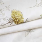 Pościel satyna bawełniana 160x200 Luxury Vessan, biała w polne kwiaty
