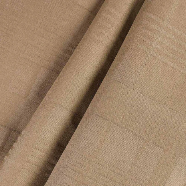 Pościel satyna bawełniana 180x200 Exclusive Marsela Light Brown, brązowa w kratkę
