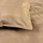 Pościel satyna bawełniana 180x200 Exclusive Marsela Light Brown, brązowa w kratkę