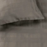 Pościel satyna bawełniana 180x200 Exclusive Marsela Grey, szara w kratkę