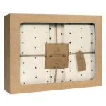 Pościel bawełniana 220x200 Point Standard w kropki, kremowa