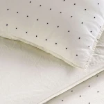 Pościel bawełniana 160x200 Point Standard w kropki, kremowa