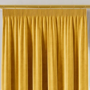 VELVI Zasłona gotowa na taśmie, szerokość 140 x wysokość 260cm, kolor 009 żółty 