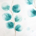 Pościel satyna bawełniana 180x200 Azure biała w niebieskie kwiaty, Satynlove