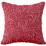 Poszewka dekoracyjna 43x43 czerwona, w ornament