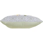 Poszewka dekoracyjna 43x43 biała, w zielony ornament i cytryny