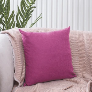 Poszewka dekoracyjna 45x45 ciemno różowa, gładka