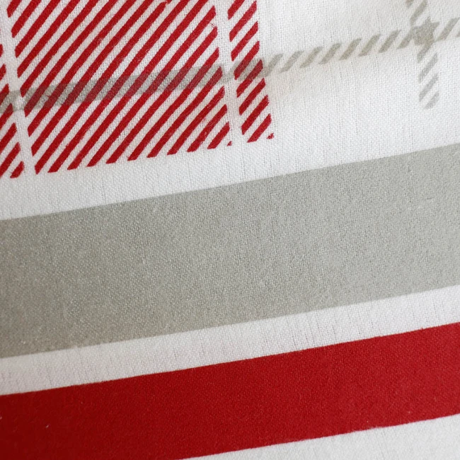 Pościel flanelowa 220x200 Skandia Red, czerwona w białą kratę, Flanelove