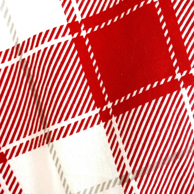 Pościel flanelowa 180x200 Skandia Red, czerwona w białą kratę, Flanelove