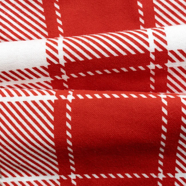 Pościel flanelowa 180x200 Skandia Red, czerwona w białą kratę, Flanelove