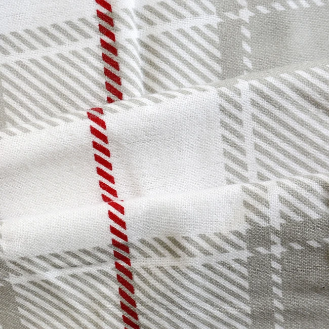 Pościel flanelowa 180x200 Skandia White, czerwona w białą kratę, Flanelove