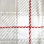 Pościel flanelowa 220x200 Skandia White, czerwona w białą kratę, Flanelove