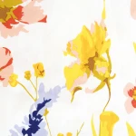 Pościel flanelowa 220x200 Bellis White, biała w kolorowe kwiaty, Flanelove
