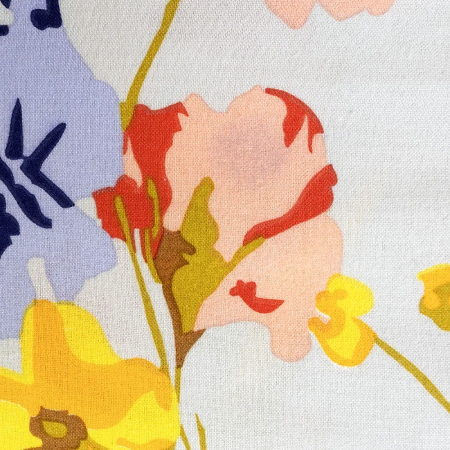 Pościel flanelowa 140x200 Bellis Grey, szara w kolorowe kwiaty, Flanelove