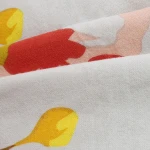 Pościel flanelowa 160x200 Bellis Grey, szara w kolorowe kwiaty, Flanelove