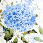 Pościel flanelowa 140x200 Amelia Blue, biała w niebieskie kwiaty, Flanelove