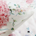 Pościel flanelowa 160x200 Amelia Pink, biała w różowe kwiaty, Flanelove