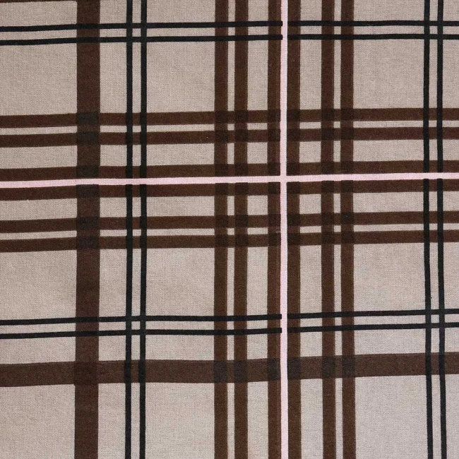 Pościel flanelowa 160x200 Manhattan Brown, brązowa w kratę, Flanelove
