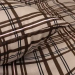 Pościel flanelowa 180x200 Manhattan Brown, brązowa w kratę, Flanelove