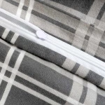 Pościel flanelowa 140x200 Manhattan Grey, szara w białą kratę, Flanelove