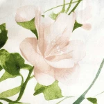 Pościel flanelowa 140x200 Selena Green, kremowa w zielone liście i kwiaty, Flanelove