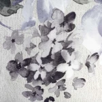Pościel satyna bawełniana 220x200 Violetta szara w fioletowe kwiaty, Satynlove