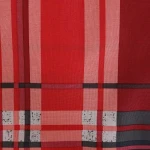 Pościel bawełniana 140x200 Lancaster czerwona w czarną kratę, Cottonlove