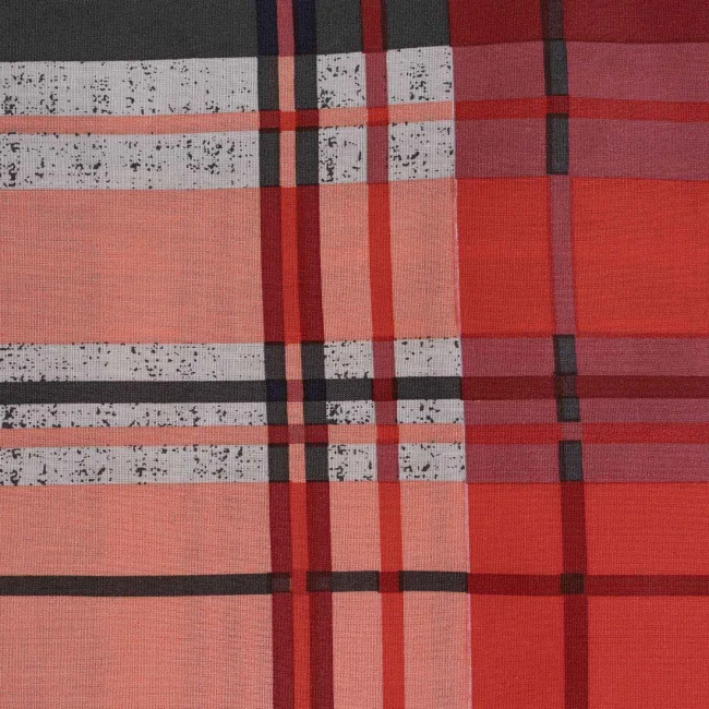 Pościel bawełniana 220x200 Lancaster czerwona w czarną kratę, Cottonlove
