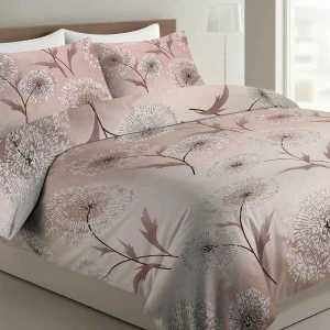 Pościel bawełniana 220x200 Blush beżowa w dmuchawce, Cottonlove