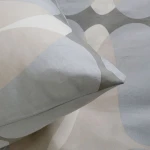 Pościel bawełniana 140x200 Forma Stone szara w geometryczny wzór, Cottonlove