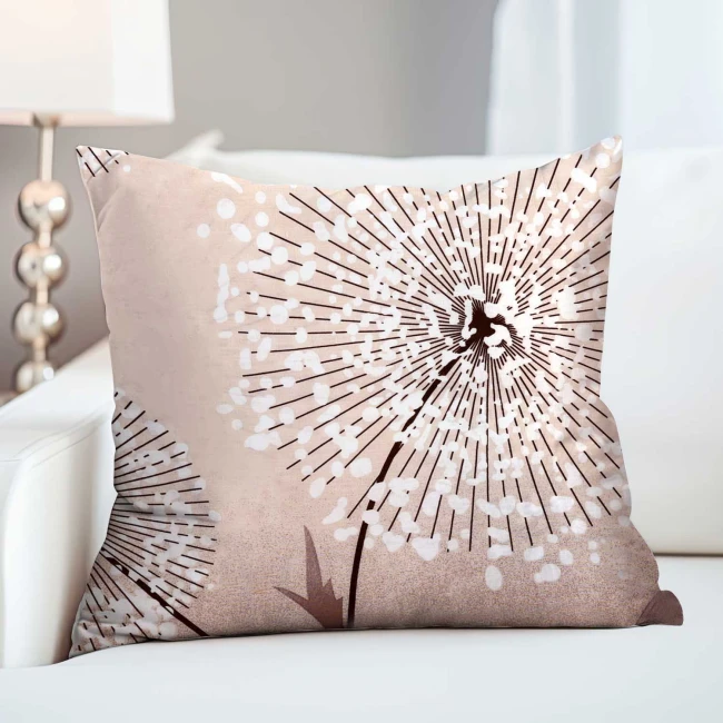 Poszewka dekoracyjna bawełniana 40x40 Blush beżowa w dmuchawce, Cottonlove