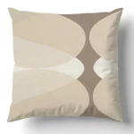 Poszewka dekoracyjna bawełniana 40x40 Forma Sand beżowa w geometryczny wzór, Cottonlove