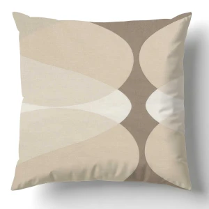 Poszewka dekoracyjna bawełniana 40x40 Forma Sand beżowa w geometryczny wzór, Cottonlove