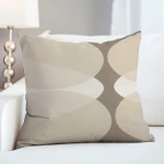Poszewka dekoracyjna bawełniana 40x40 Forma Sand beżowa w geometryczny wzór, Cottonlove