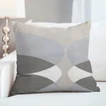 Poszewka dekoracyjna bawełniana 40x40 Forma Stone szara w geometryczny wzór, Cottonlove
