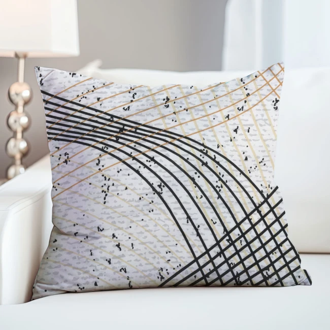 Poszewka dekoracyjna bawełniana 40x40 Flow szara w falujące linie, Cottonlove