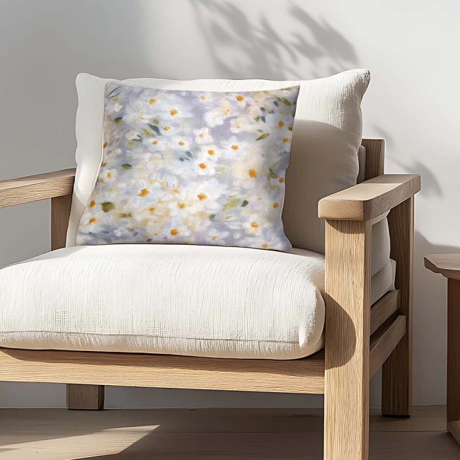 Poszewka satynowa 40x40 Bellina fioletowa w kolorowe kwiaty, Satynlove