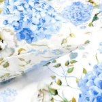Poszewka flanelowa 40x40 Amelia Blue, biała w niebieskie kwiaty, Flanelove