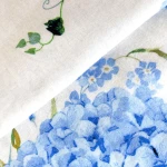 Poszewka flanelowa 40x40 Amelia Blue, biała w niebieskie kwiaty, Flanelove