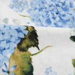 Poszewka flanelowa 40x40 Amelia Blue, biała w niebieskie kwiaty, Flanelove