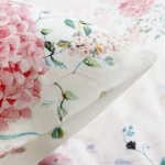 Poszewka flanelowa 40x40 Amelia Pink, biała w różowe kwiaty, Flanelove