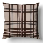 Poszewka flanelowa 40x40 Manhattan Brown, brązowa w kratę, Flanelove