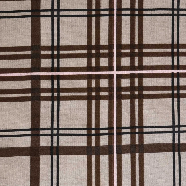 Poszewka flanelowa 40x40 Manhattan Brown, brązowa w kratę, Flanelove